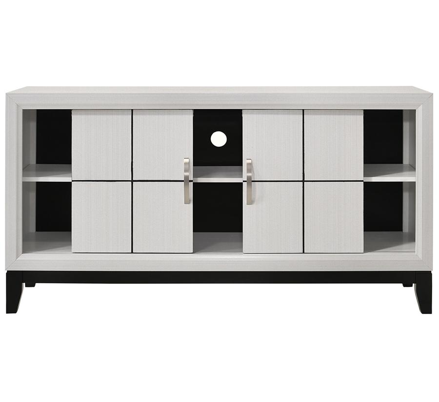 Akerson White Tv Stand with sliding doors